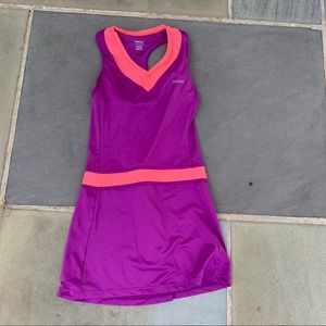 athletic tennis dress w built in bra (purple/pink)